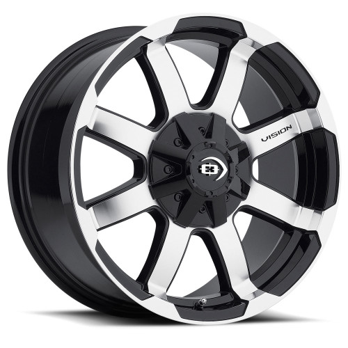 17x8.5 6x135 5.45BS Valor Black Machined - Vision Wheel