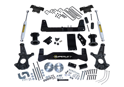 14-16 Chevy/GMC Silverado/Sierra/1500 4WD 6.5in Suspension Lift Kit w/OE Cast Steel Control Arms SL Rear Shocks - Superlift Suspension