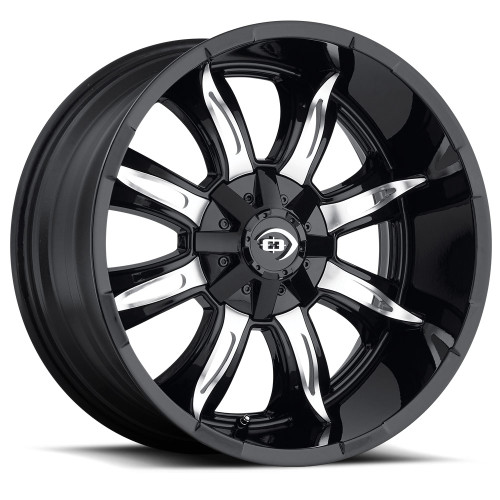 17x9 5x5.5 4.55BS Manic Black Machined - Vision Wheel