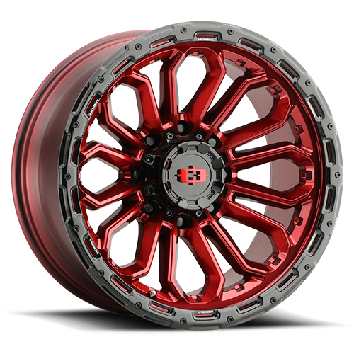 20x9 6x5.5 5.5BS Korupt Red - Vision Wheel