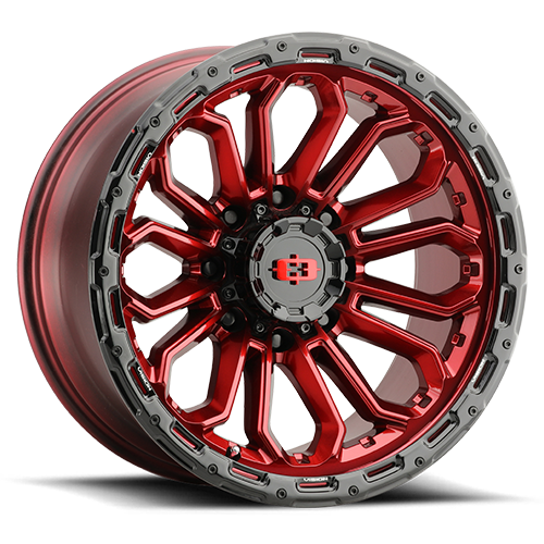 17x9 5x5.0 5.5BS Korupt Red - Vision Wheel