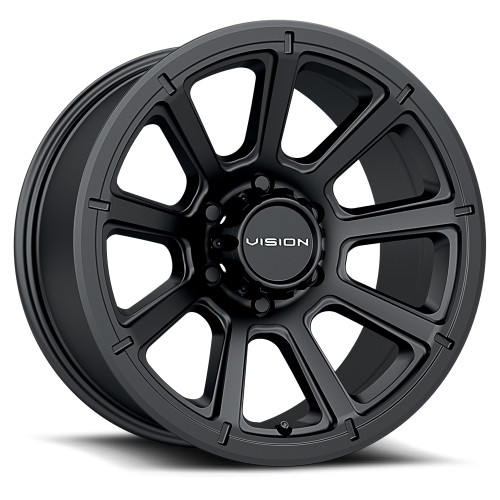 18x9 6x5.5 5.7BS Turbine Black - Vision Wheel
