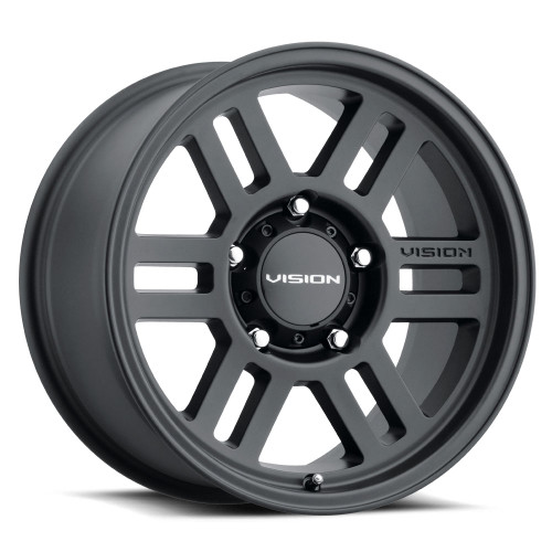 16x8 5x5.5 4.5BS Overland Black - Vision Wheel