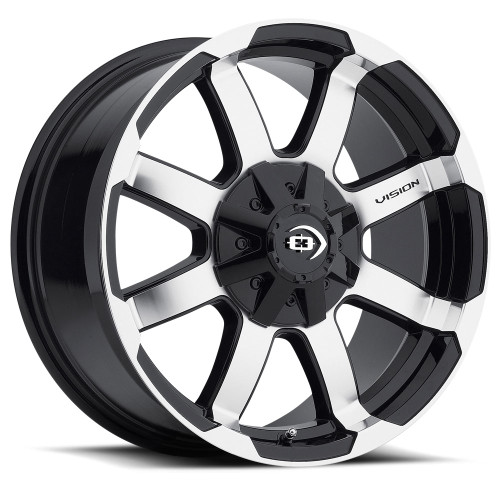 18X8.5 6-135 5.45BS Gloss Black Machined Face Valor - Vision Wheel