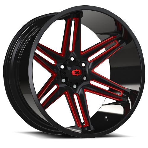 20x12 5x5.5 4.5BS 363 Razor Black Machined - Vision Wheel