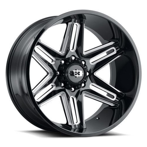 24x12 6x135 4.5BS 363 Razor Black Milled - Vision Wheel