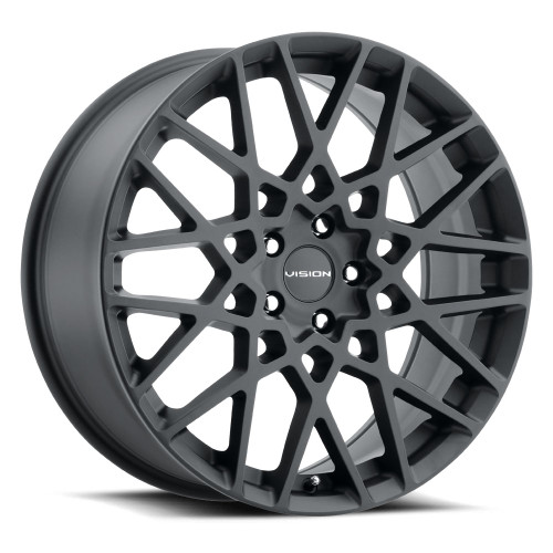 17x8 5x112 6BS Recoil Black - Vision Wheel