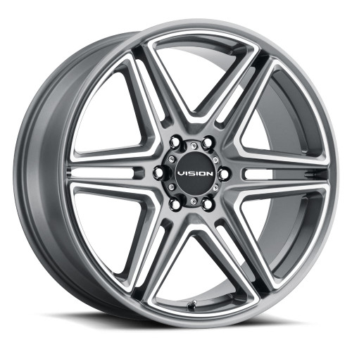 22x9.5 6x5.5 5.8BS Wedge Gunmetal - Vision Wheel