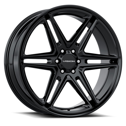 20x9 6x5.5 6.2BS Wedge Black - Vision Wheel