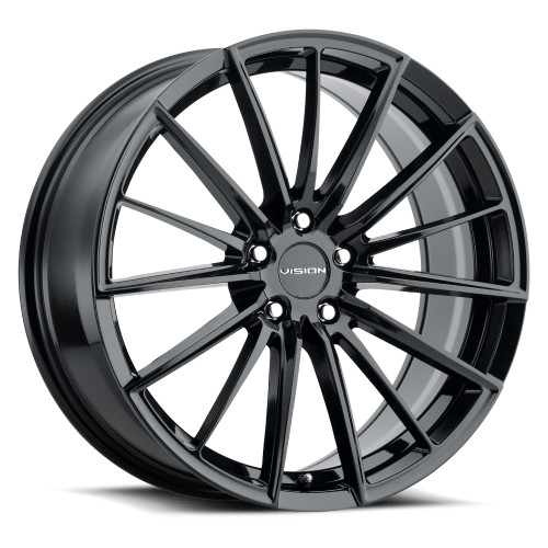 17x8 5x108 6BS Axis Black - Vision Wheel