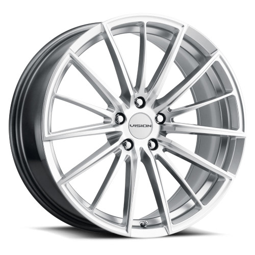 17x8 5x108 6BS Axis Silver - Vision Wheel