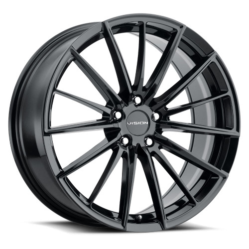 20x8.5 5x112 6.1BS Axis Black - Vision Wheel