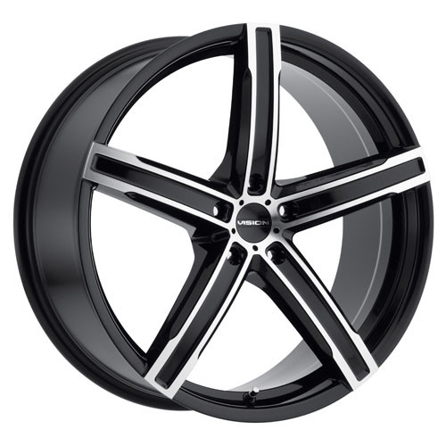 20x8.5 5x115 6.1BS Boost Black Machined - Vision Wheel
