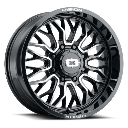 22x10 8x180 4.75BS Riot Black Machined - Vision Wheel