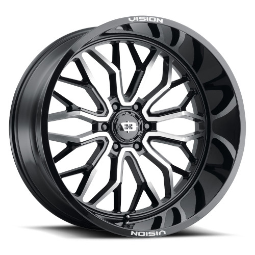 24x12 6x5.5 4.5BS Riot Black Machined - Vision Wheel