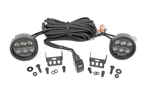 Black Series Round LED Light Pair 3.5" Amber DRL
