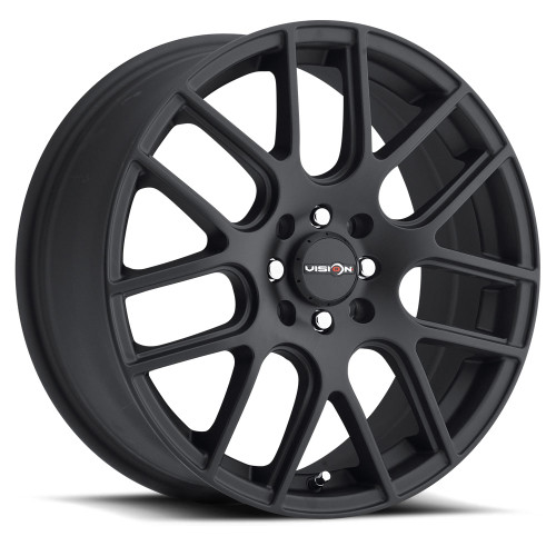 16x7 4x100 5.65BS Cross Black - Vision Wheel