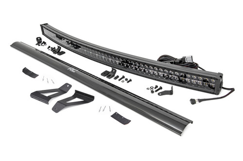 LED Light Windshield Mnt 50" BLK Dual Row White DRL Jeep Cherokee XJ (84-01)