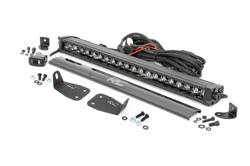 LED Light Bumper Mount 20" Black Single Row White DRL Ford Bronco Sport (21-23)