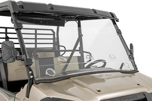 16-22 Kawasaki Mule Pro DX & DXT Vented Full Windshield Scratch Resistant 