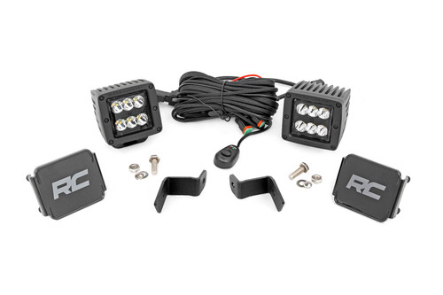 LED Light Ditch Mount 2" Black Pair Spot Ford F-150 (15-24)/F-150 Lightning (2024) 