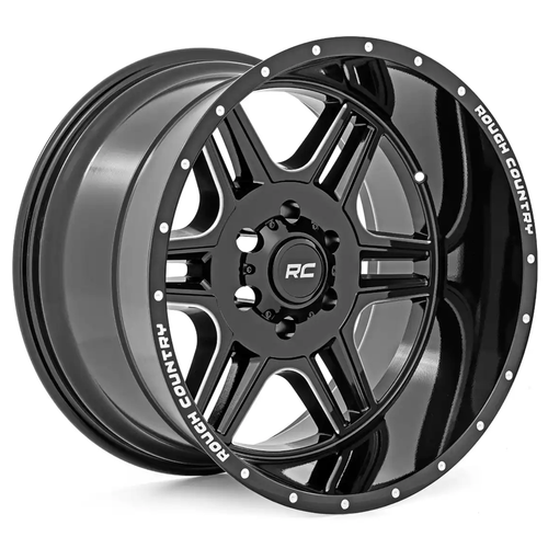 22X12 6X135 -44mm Mach One-Piece Gloss Blk92 Series - Rough Country