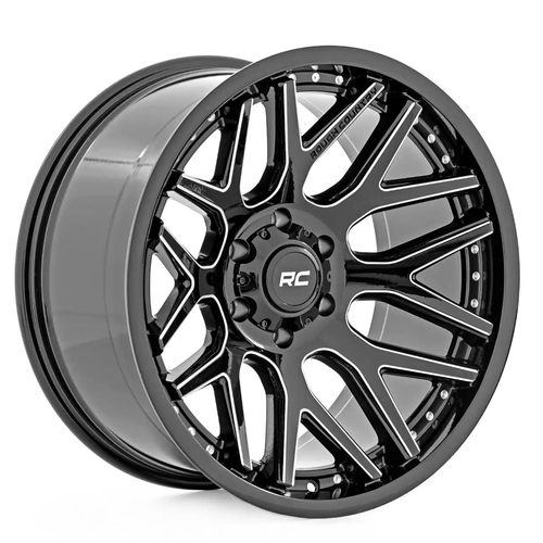 20X10 8X180 -19mm One-Piece Gloss Blk Mach95 Series 