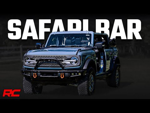 Safari Bar 3.5" Round LED (Quad) Black Amber DRL OE Modular Steel Ford Bronco 4WD (21-23)