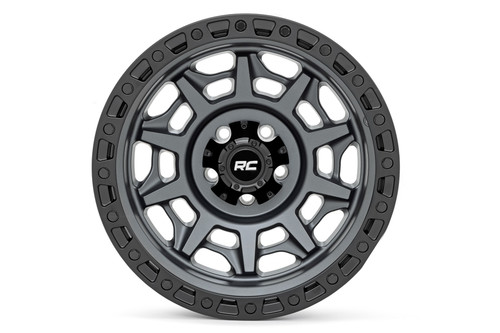 17X9 5X5 -12mm Simulated Beadlock Gray Blk85 Series - Rough Country
