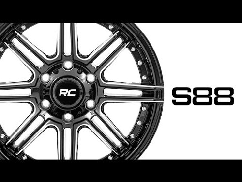 17X9 6X135 -12mm One-Piece Gloss Blk88 Series - Rough Country