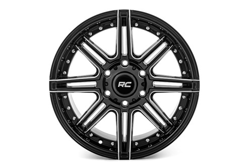 17X9 6X135 -12mm One-Piece Gloss Blk88 Series - Rough Country