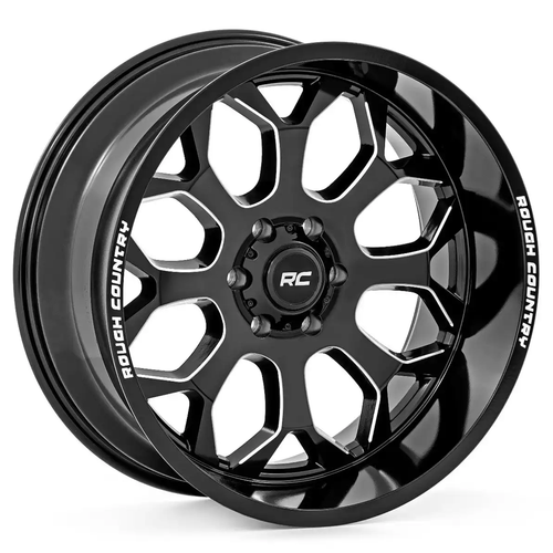 22X10 6X135 -19mm One-Piece Gloss Blk96 Series - Rough Country
