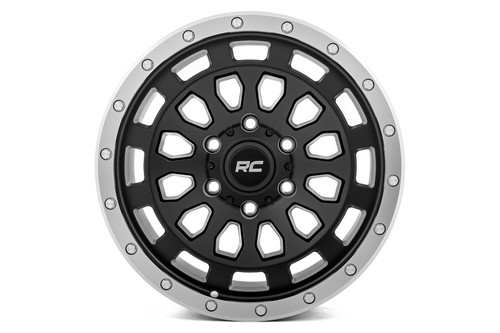 17X8.5 6X5.5 +0mm Simulated Beadlock Blk Mach87 Series 