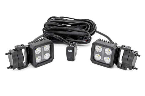 LED Light Pair 2" Square Flood Swivel Mount