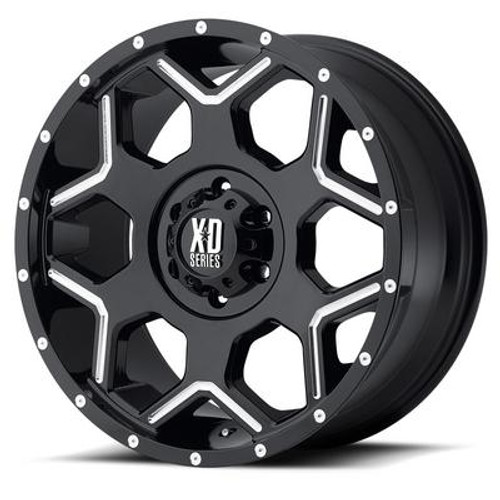 **DISCONTINUED WHEEL**- ONLY 4 AT THIS PRICE** 20x10 8x6.5 4.5BS XD 812 Black/Machined  - XD Wheels