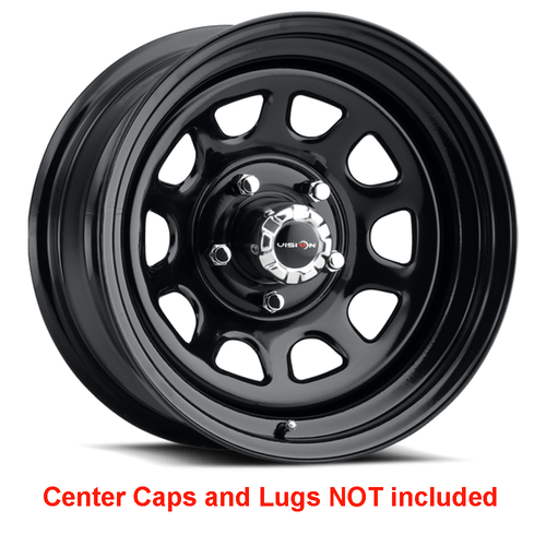 17X9 6X5.5 (6X139.7) 4.5BS Gls Blk D Window Steel - Vision Wheel