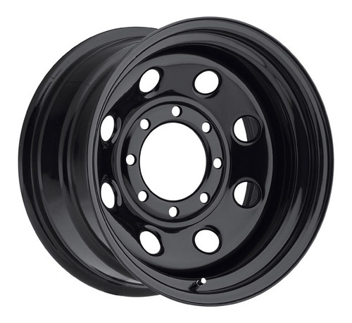 15x7 6x5.5 3.75BS 85H Soft 8 Steel Gloss Black - Vision Wheel