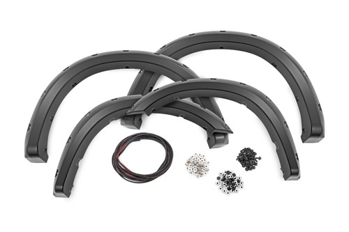 19-22 Dodge 2500/3500 Metallic Black Traditional Pocket Fender Flares 