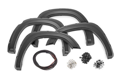 19-22 Ram 1500 Metallic Black Traditional Pocket Fender Flares 
