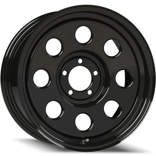 16x7 5x5 4BS 85H Soft 8 Steel Gloss Black - Vision Wheel