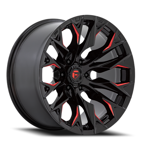20x9 6x5.5 5.79BS Gls Blk Milled W/Candy Red D823 Flame