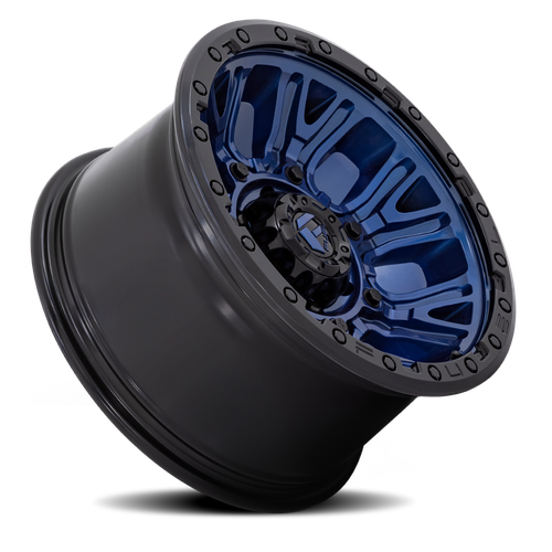 17x9 5x127 5.04BS Dark Blue W/Blk Ring D827 Traction
