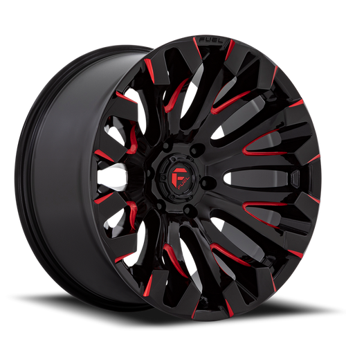 18x9 8x180 5.04BS Gls Blk Milled Red Tint D829 Quake