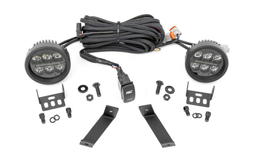 14-21 Jeep KL 3.5" Amber Black Series Roung DRL LED Light Kit Ditch Mount 
