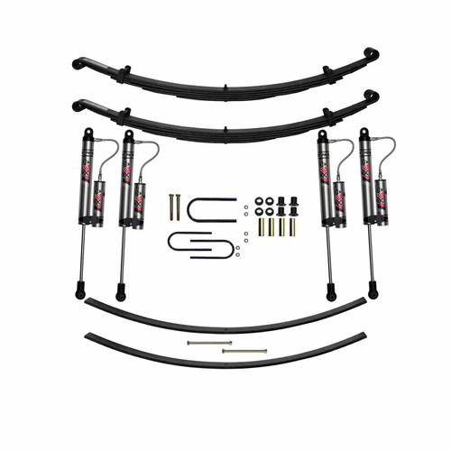 1975-1993 Dodge W300, W350 4WD 4in Suspension Lift Kit w/ ADX 2.0 Remote Reservoir Shks 