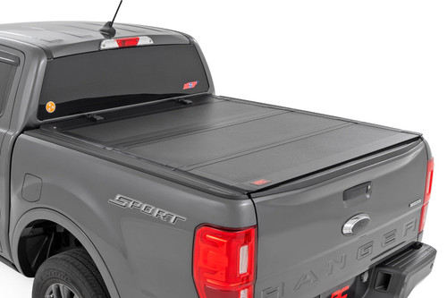 19-24 Ford Ranger 5ft Bed Hard Tri-Fold Flip Up Bed Cover - Rough Country