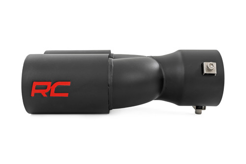 Dual Outlet 2.5-3in Pipe Single Inlet Red RC Logo Black Exhaust Tip Dual Outlet 2.5-3in Pipe Single Inlet Red RC Logo Black Exhaust Tip