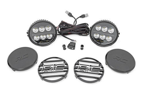 Black Series Halo LED Light Pair White/Amber DRL 6.5 Inch Round 