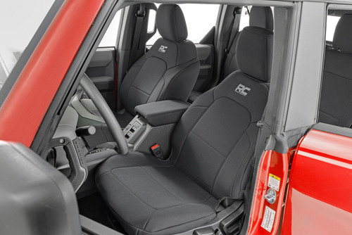 21-24 Ford Bronco 4DR FR & RR W/Fold Down RR Armrest Bucket Seats Seat Covers 