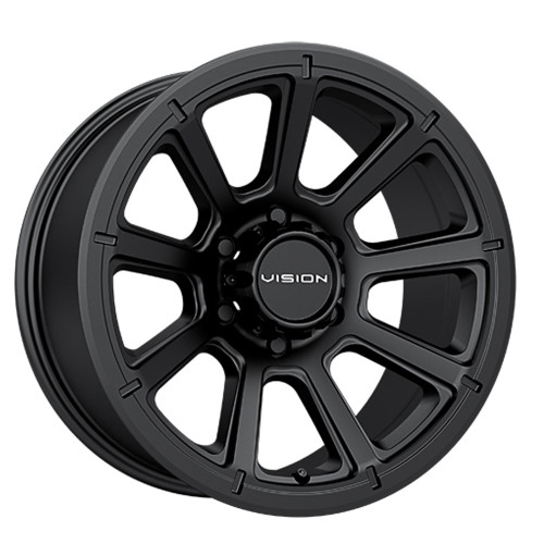 15x6 6x5.5 3.5BS Turbine Black - Vision Wheel